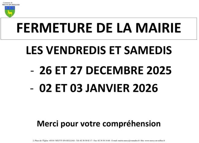 fermeture mairie